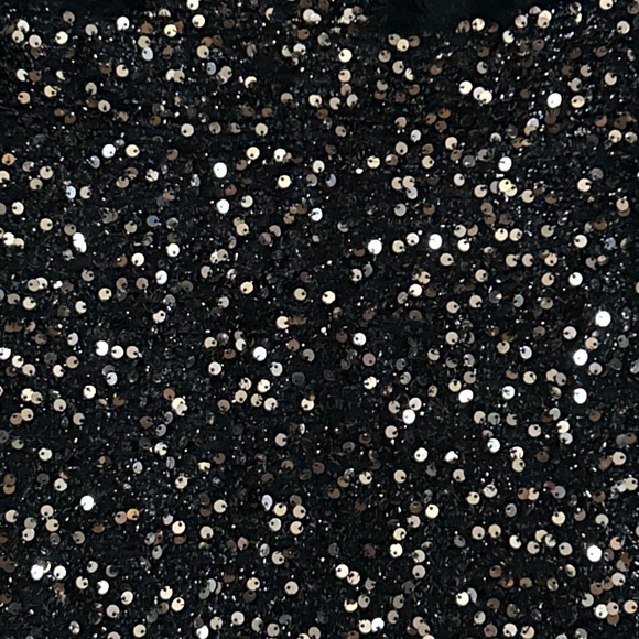 Feather trimmed sequin bodycon dress, Sz s - Picture 4 of 5